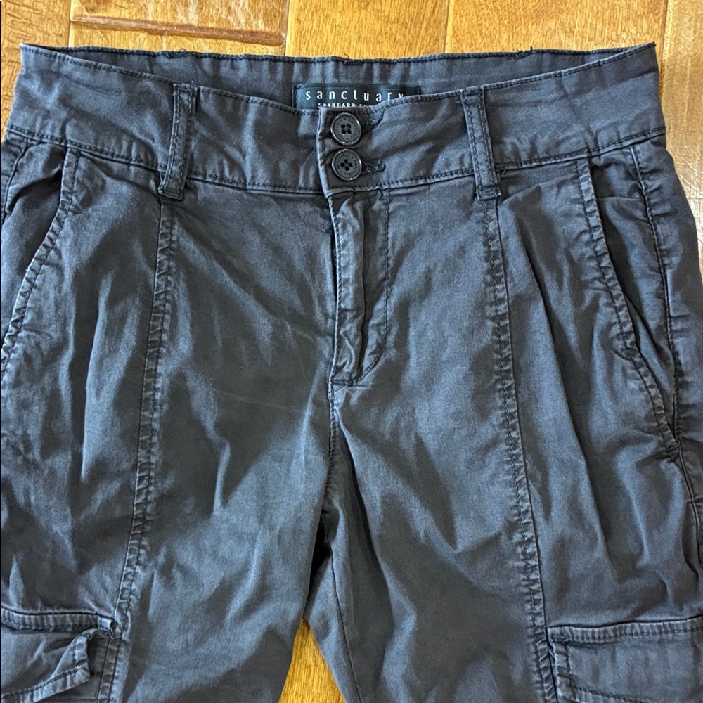 Sanctuary Charcoal Pleated Cargo Pants